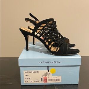 Antonio Melani Black Strappy Heels